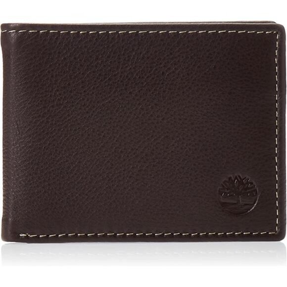 Men's Leather RFID Bifold Commuter Security Wallet Coffee
